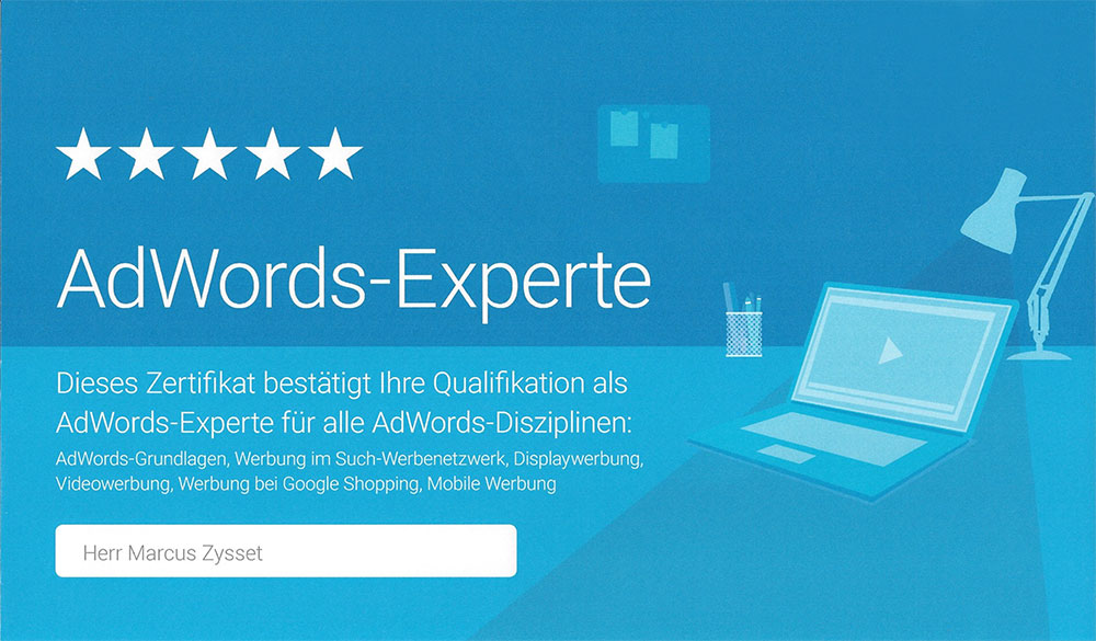 zertifizierte Partner-Agentur von Google - Expertenstatus Google Ads